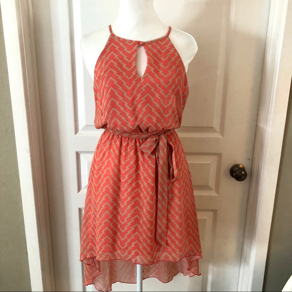 3/$20 Teeze me chevron print high low dress
